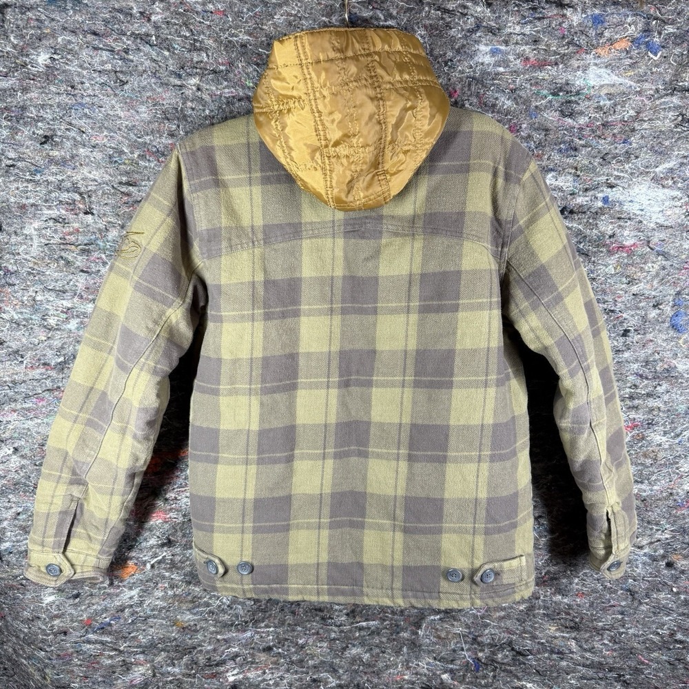 Nike 6.0‎ Hooded Jacket Women XL Green Plaid Sherpa Collar Quilted Lining - Picture 9 of 15